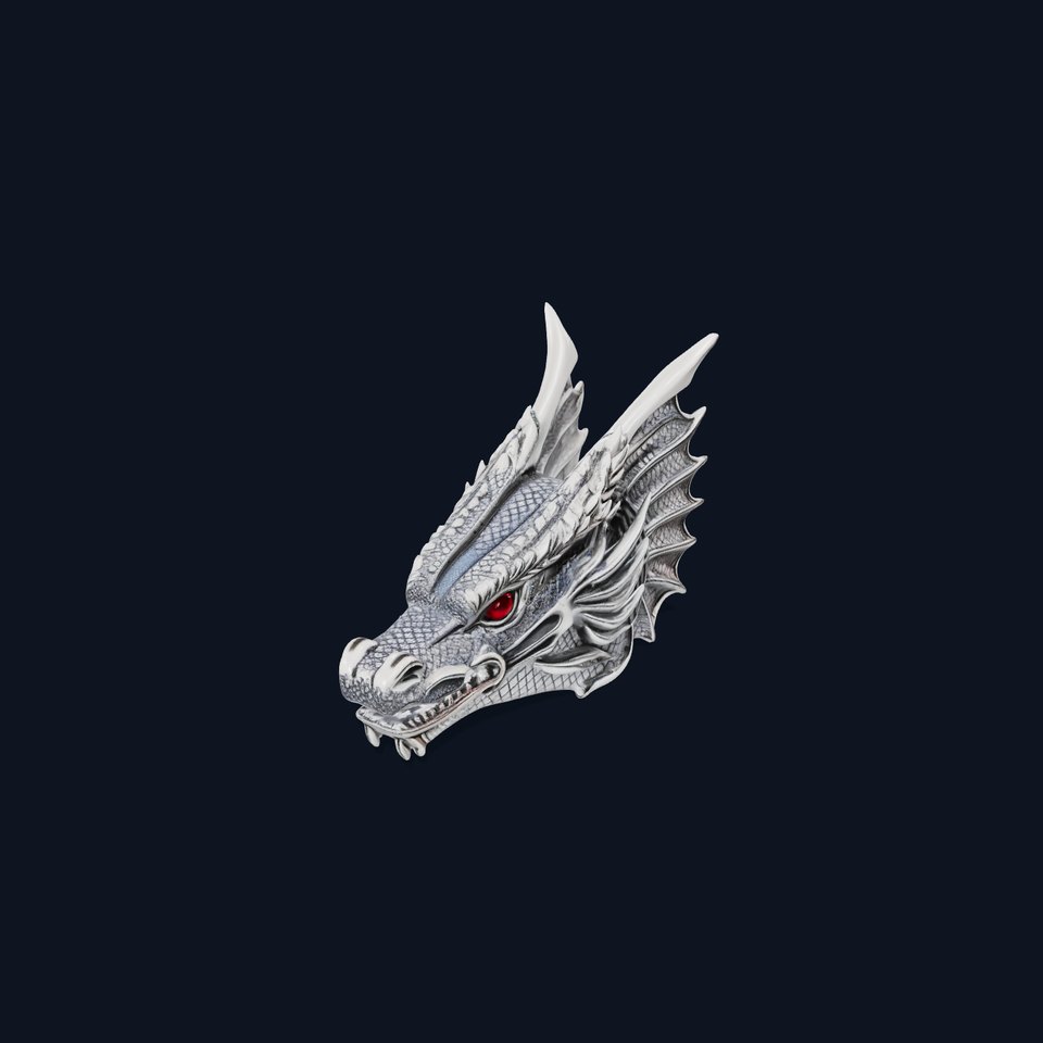 Silver Dragon Head model pack